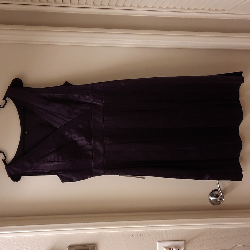 NWT, Ann Taylor Eggplant Silk Ribbon Dress